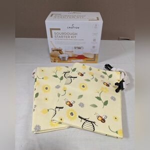 Crofton Sourdough Starter Kit & Cnkaite 2 Pack Reusable Beeswax Bread Bags